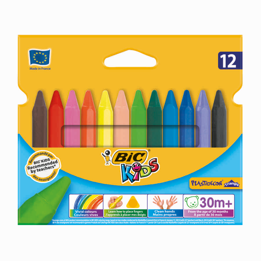 Craies de couleur Plastidecor BIC -Wiplii