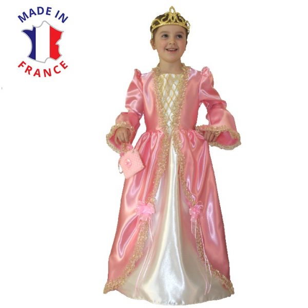 costume marquise rose et or