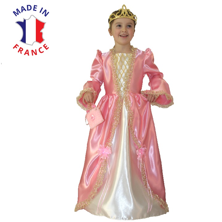 Deguisement de princesse fille, costume de marquise, taffetas rose