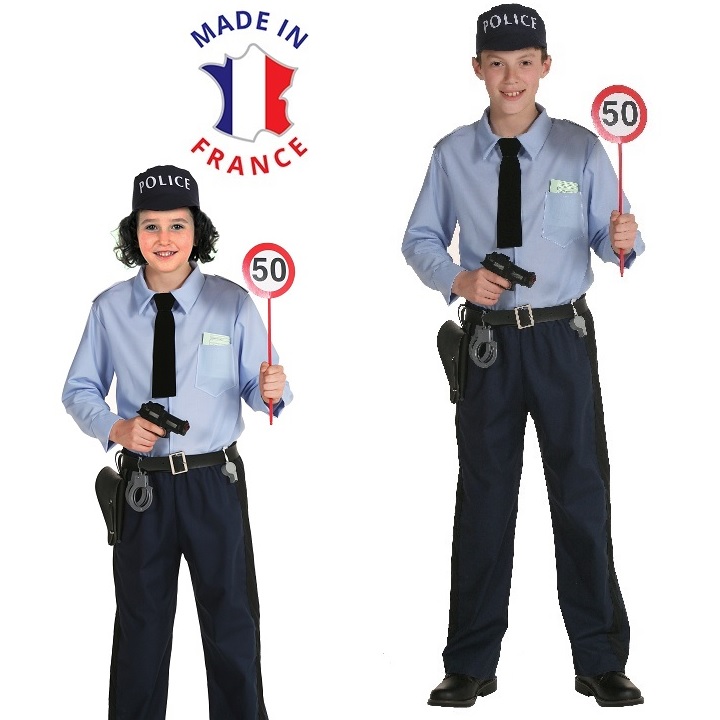 Costume de Police Enfant Broderie PERSONNALISÉE, Authentique, de