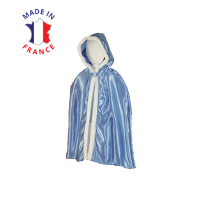 cape avec fourrure princesse bleue made in france